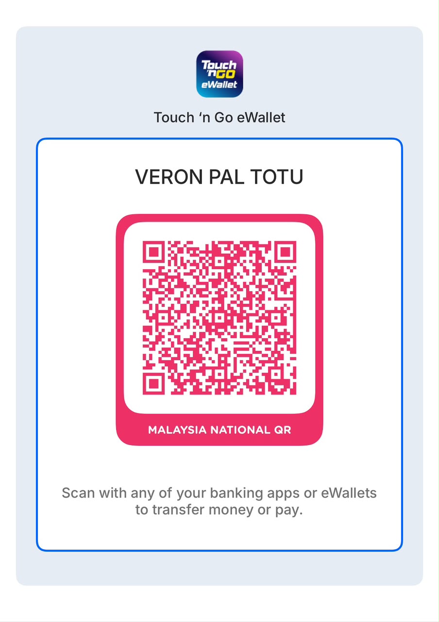 Kod QR Touch 'n Go / DuitNow untuk sumbangan sukarela secawan kopi